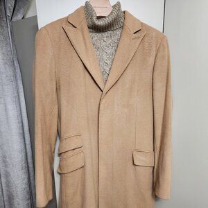 Banana Republic Wool/Cashmere Peak Lapel Camel Topcoat